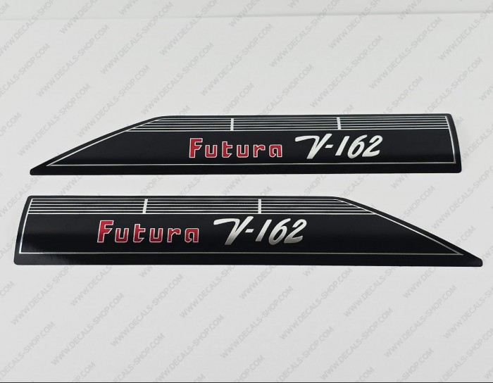 Glastron Futura V-162 1973 CHROME Boat Decals Set of 2 x 13.5"
